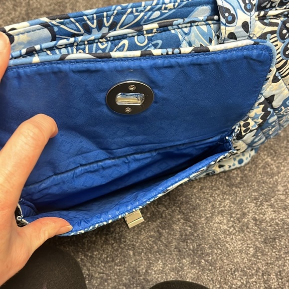 Vera Bradley Turnlock Tote,Blue Star Medallion,large, organized,Christmas gift - Picture 4 of 13